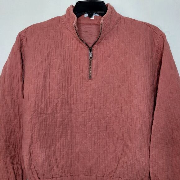 Madewell Rose Dust Diamond Jacquard Half Zip Pullover Size XS - Picture 4 of 13